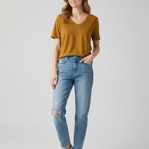 Frank & Oak Mustard Short Sleeve Tee Size S